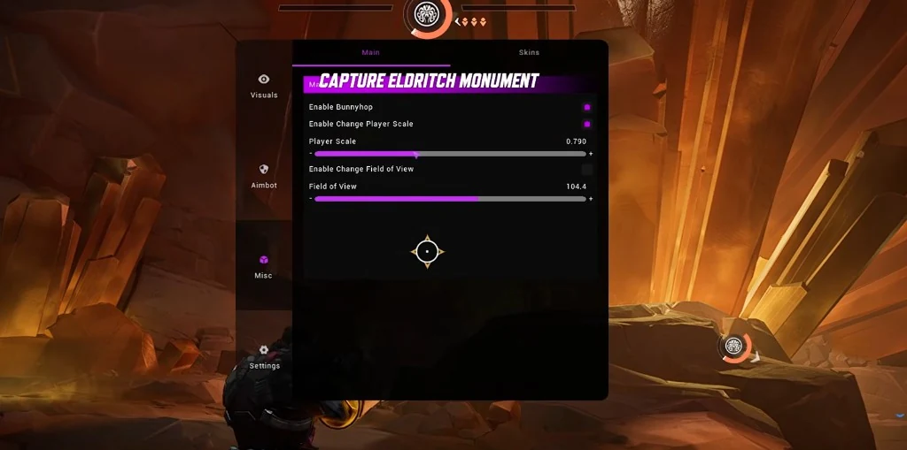 Marvel Rivals Hacks Features — in-game menu